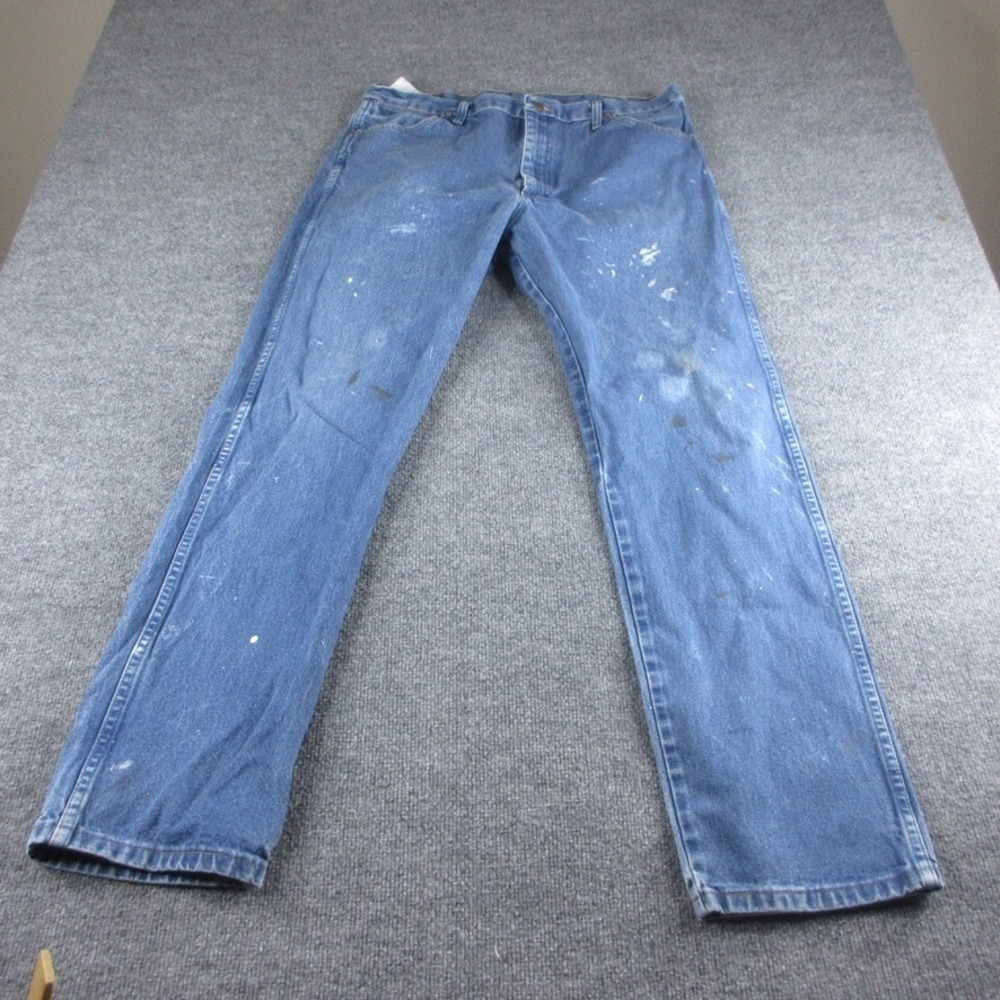 Wrangler Men's Denim Bootcut Jeans with Paint Details